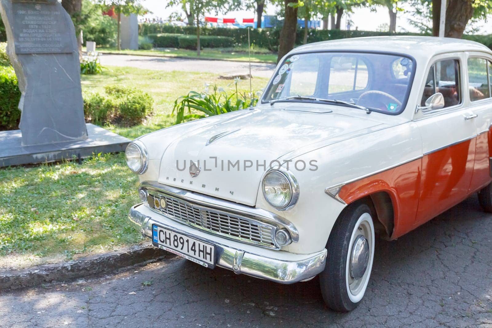 Burgas Sea Garden / Bulgaria / Europe - July 02, 2016 Ninth Parade of Retro Cars and Motorcycles.Selective focus with shallow depth of field.