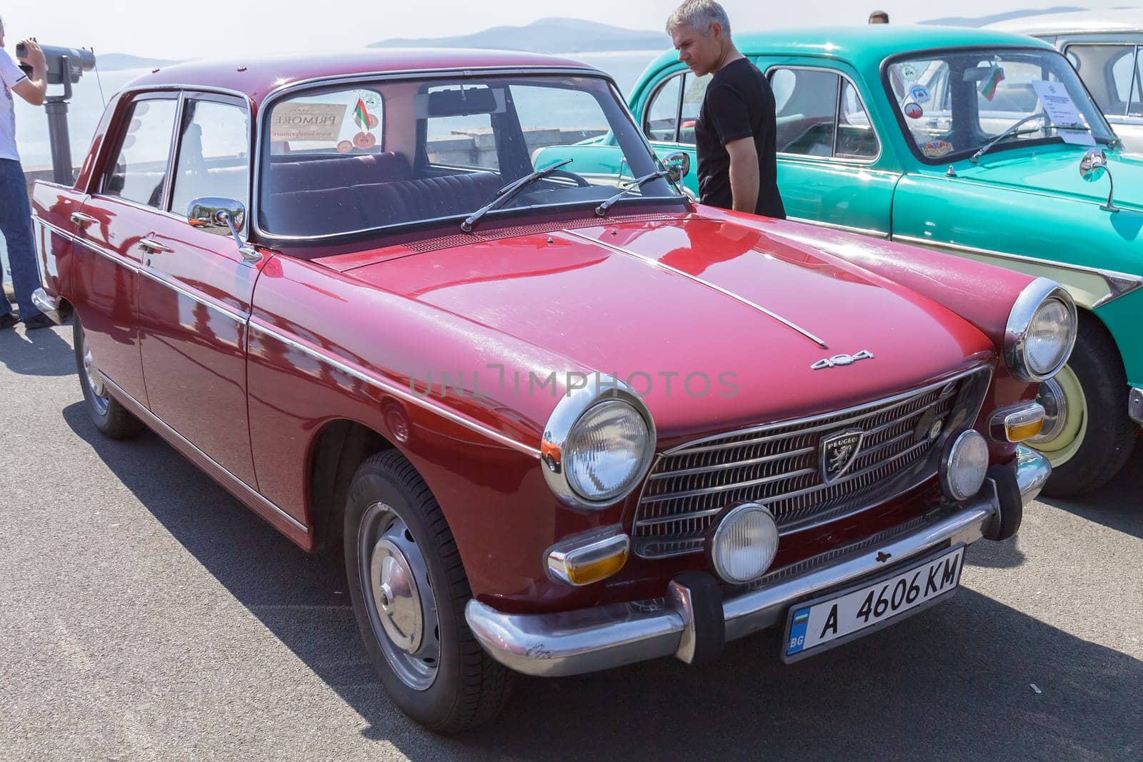 Burgas Sea Garden / Bulgaria / Europe - July 02, 2016 Ninth Parade of Retro Cars and Motorcycles.Selective focus with shallow depth of field.