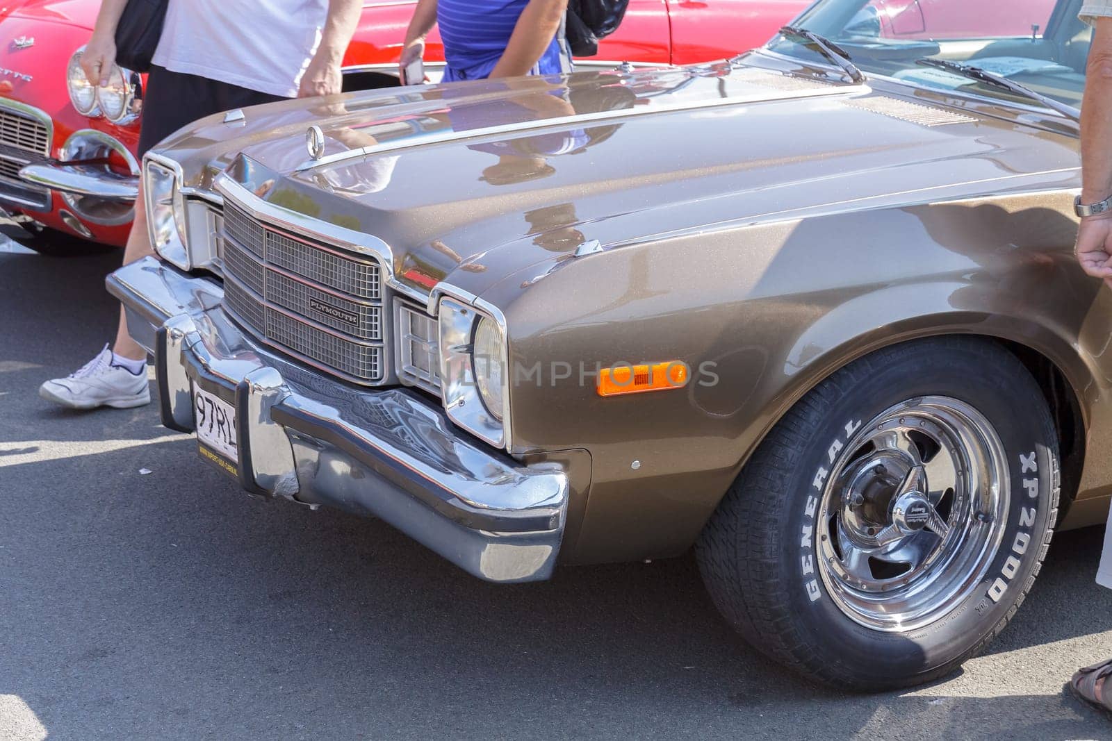 Burgas Sea Garden / Bulgaria / Europe - July 02, 2016 Ninth Parade of Retro Cars and Motorcycles.Selective focus with shallow depth of field.