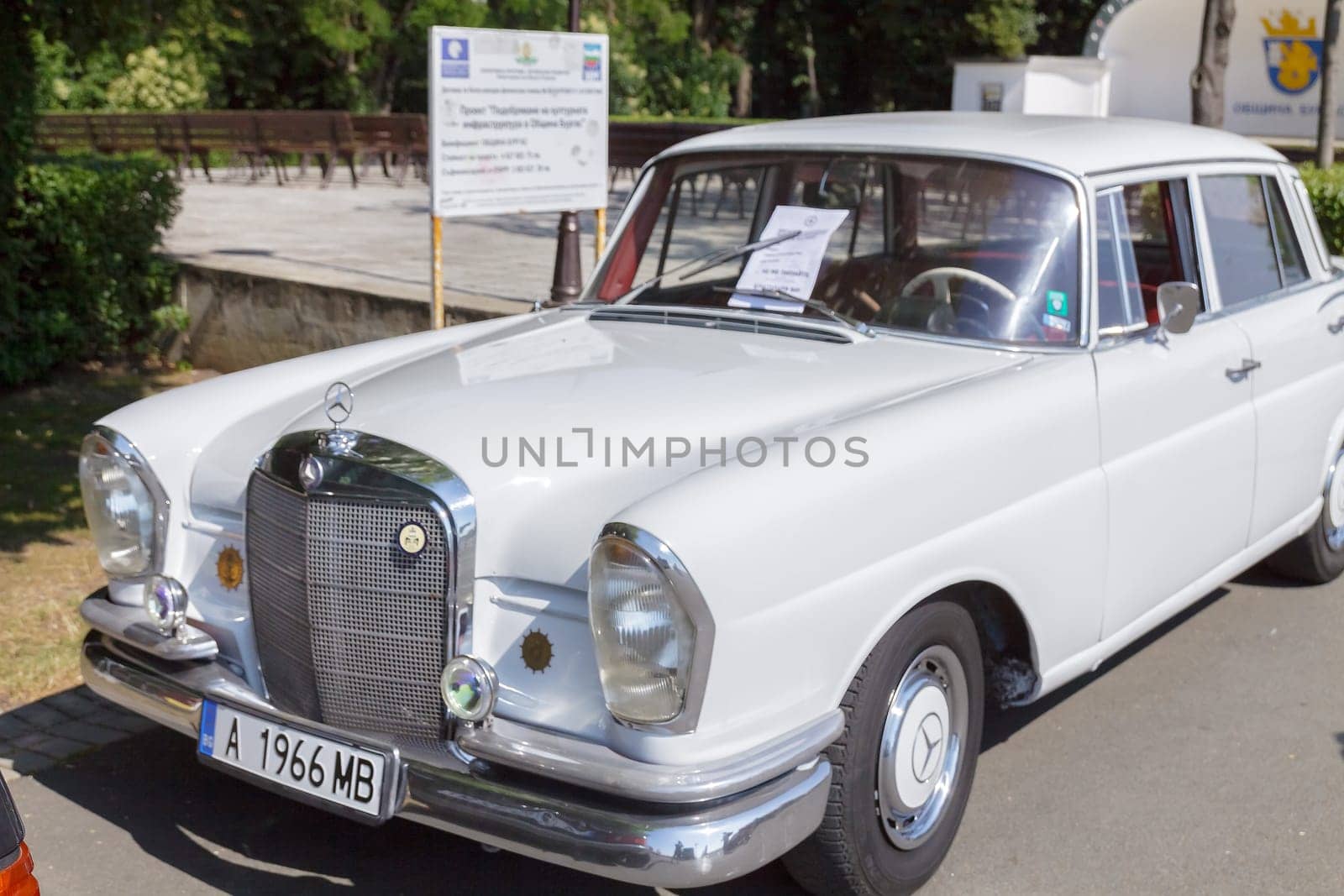 Burgas Sea Garden / Bulgaria / Europe - July 02, 2016 Ninth Parade of Retro Cars and Motorcycles.Selective focus with shallow depth of field.