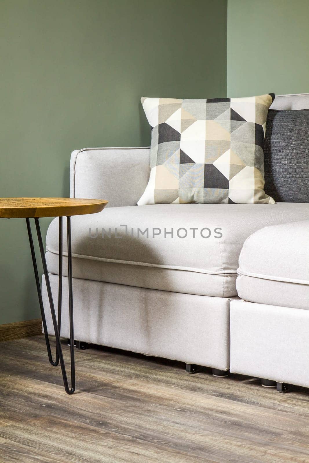 Detail of the interior of a living room with stylish furnishings