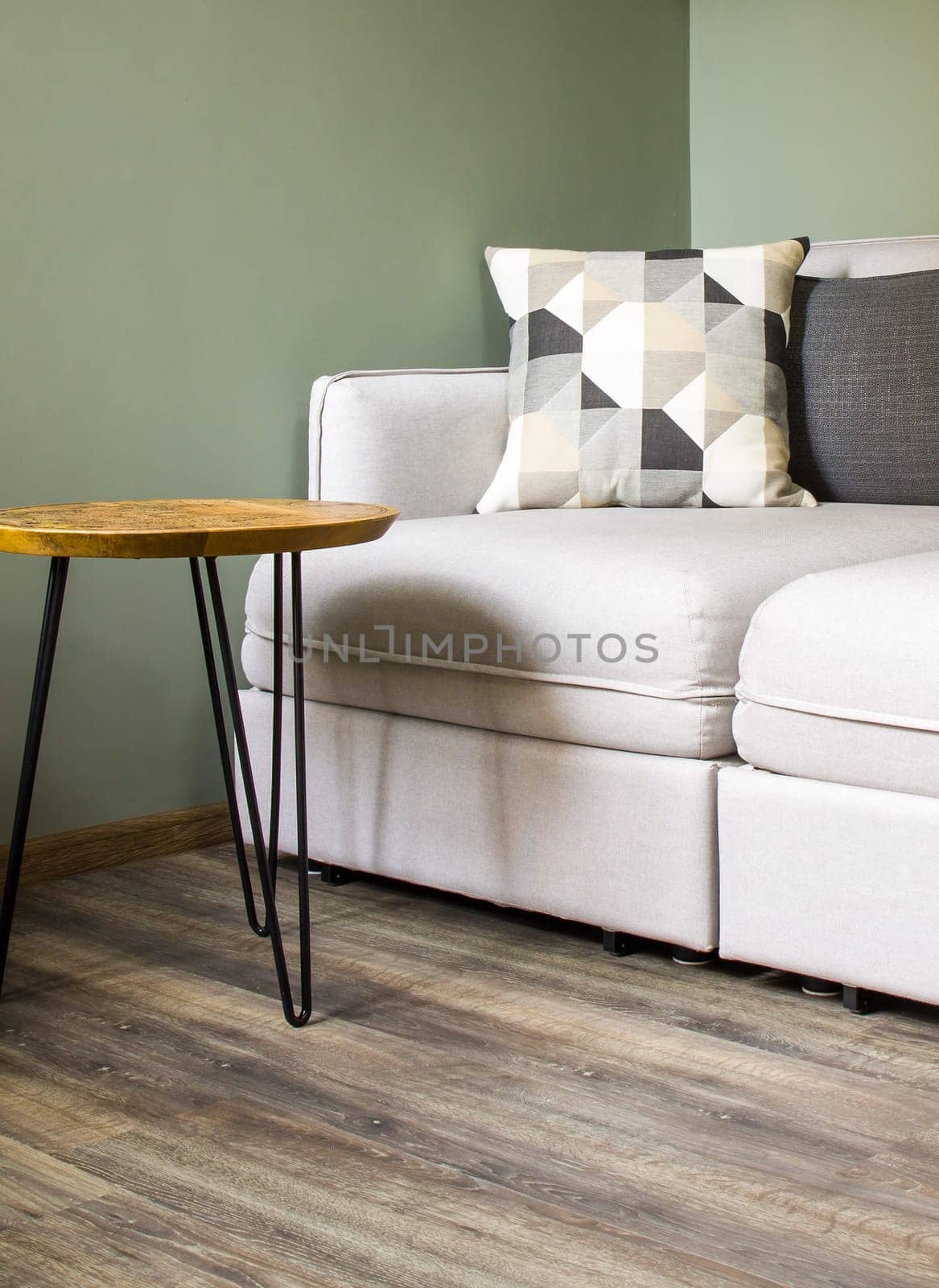 Detail of the interior of a living room with stylish furnishings
