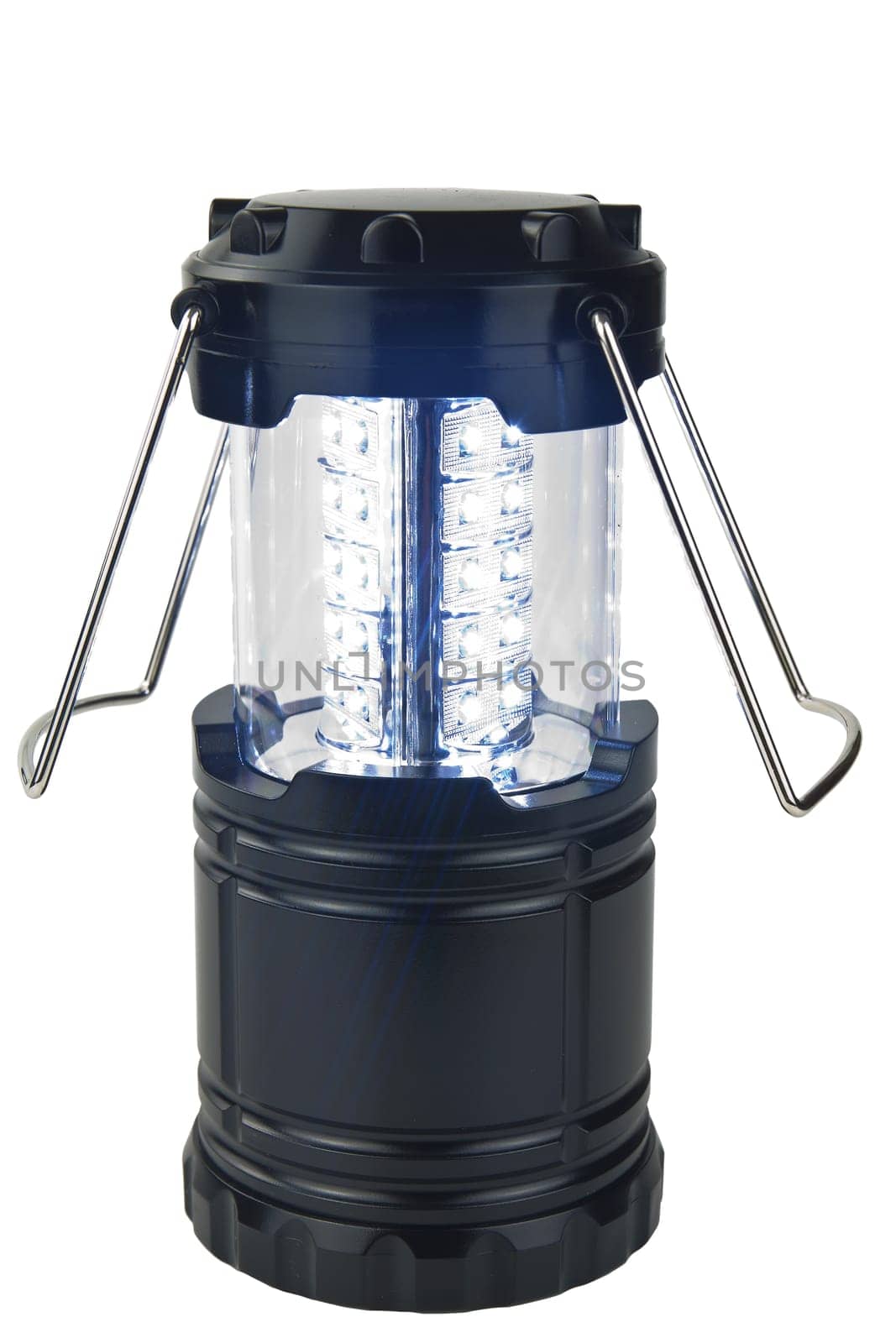 LED camping lamp isolated on white background