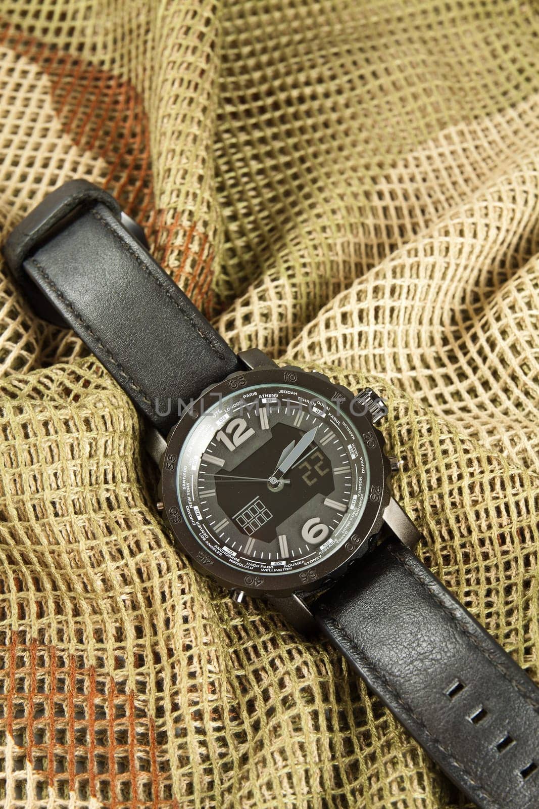 Men's Watch Chronograph on camouflage netting