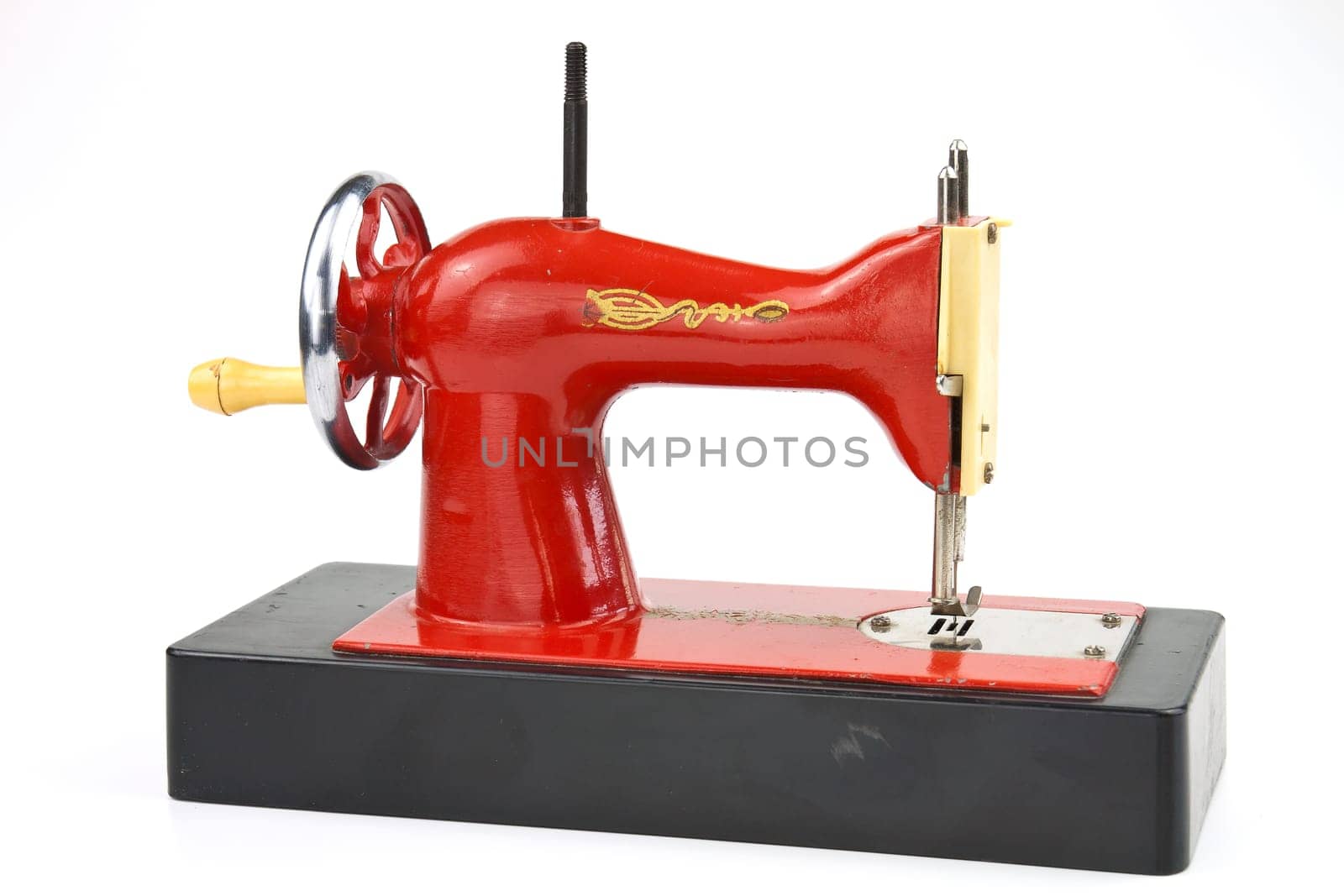 Realistically made sewing machine as a toy for practical training of children