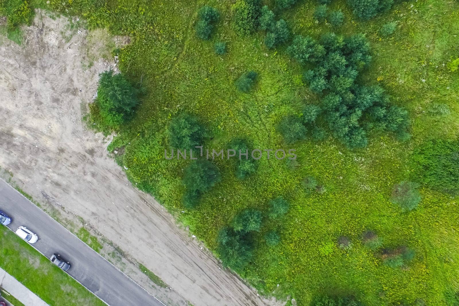 Top view of the city of Moscow, buildings and roads and other infrastructure of the city. Cityscape view from above.