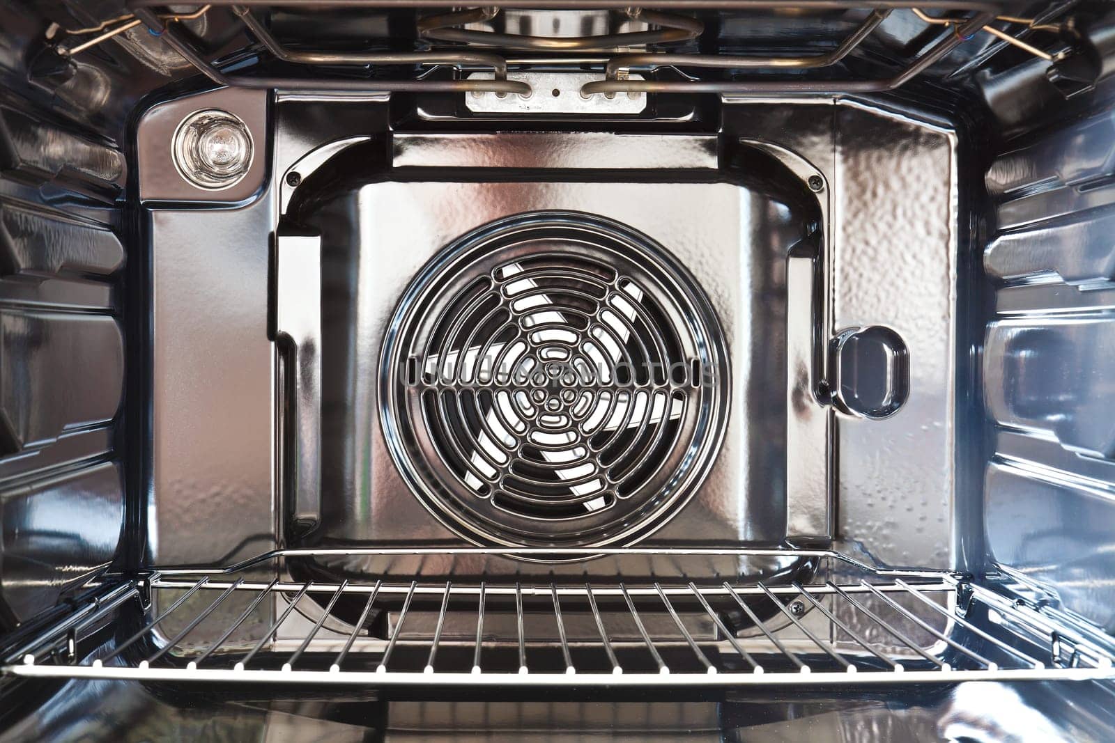 Detail of the interior of a modern oven built with fan
