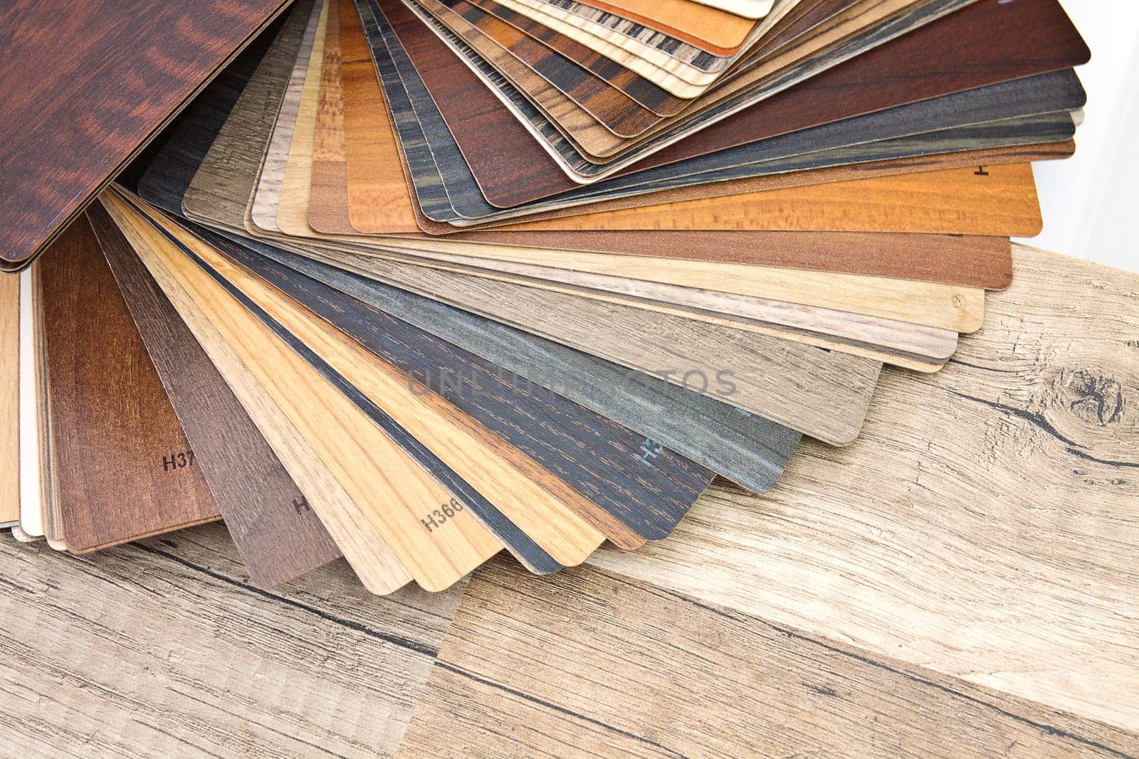 Small color sample boards with different right for demonstration