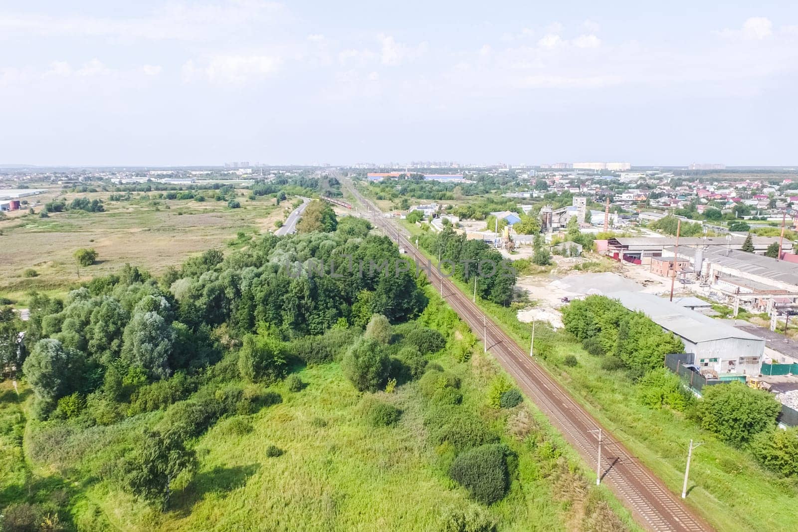 Suburban park and glade. Suburban landscape suburbs