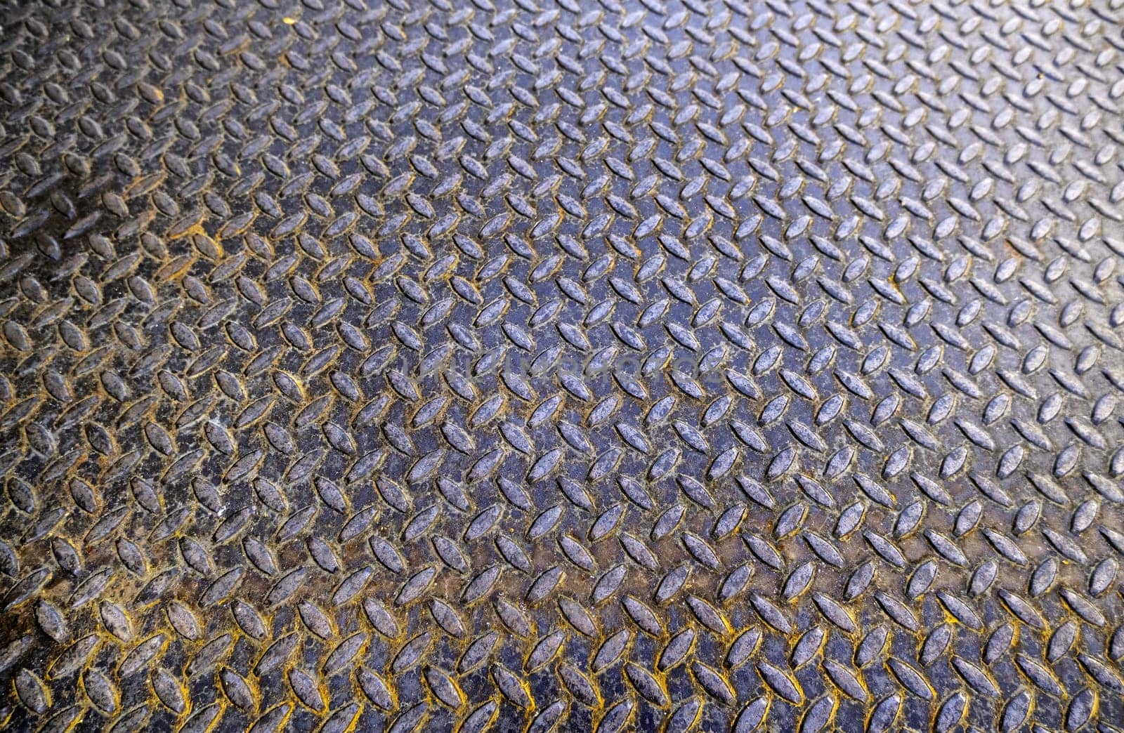 Detail of metal floor with non-slip patterns