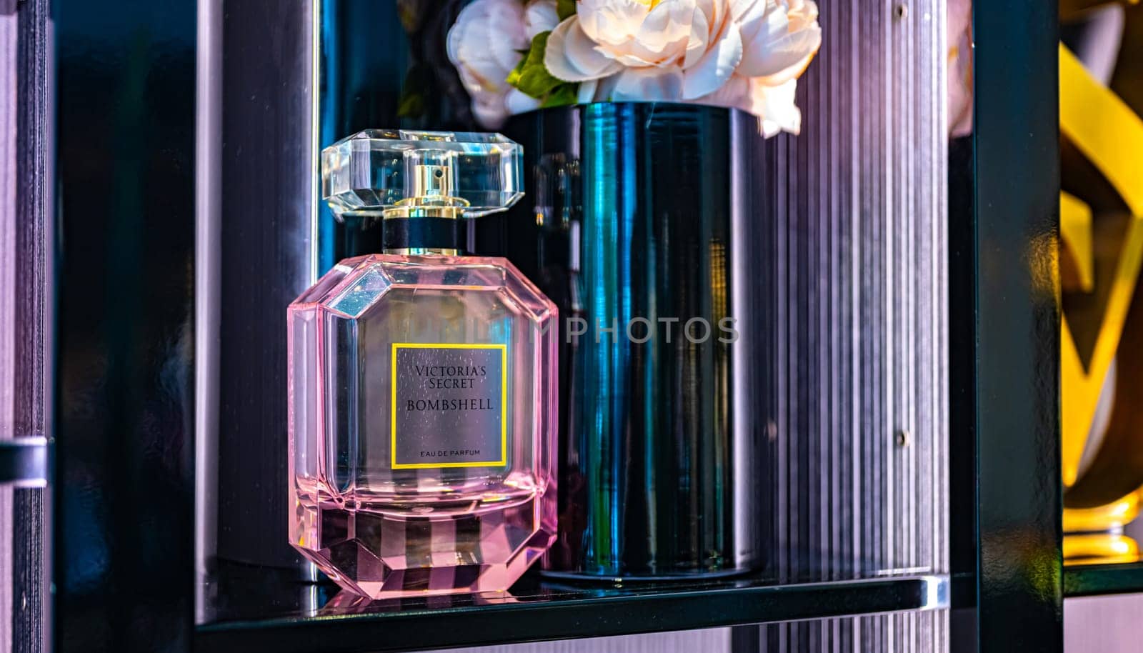 SINGAPORE - MAY 11, 2024: Products display in Victoria's Secret store, an American designer, manufacturer, and marketer of women's lingerie, womenswear, and beauty products
