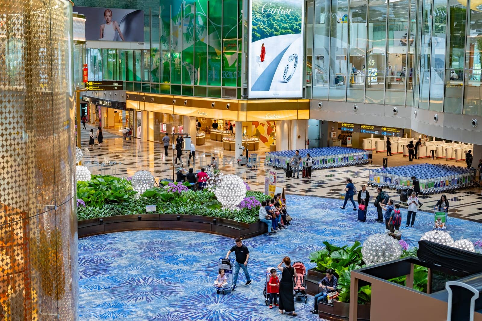 SINGAPORE - MAY 13, 2024: Interior of Changi Airport in Singapore
