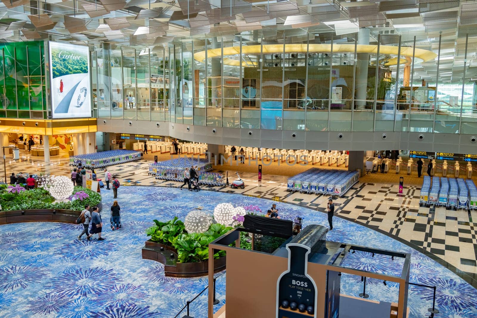 SINGAPORE - MAY 13, 2024: Interior of Changi Airport in Singapore