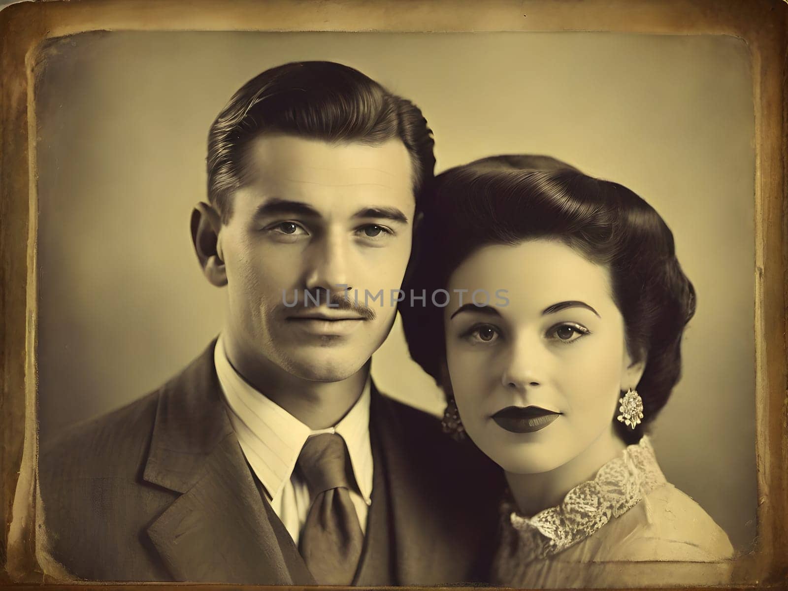 Old photograph of the vintage couple