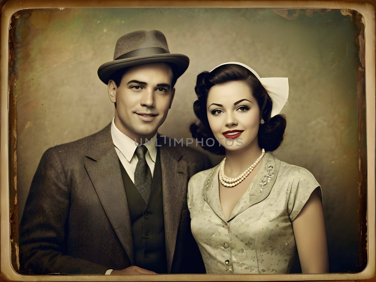 Old photograph of the vintage couple