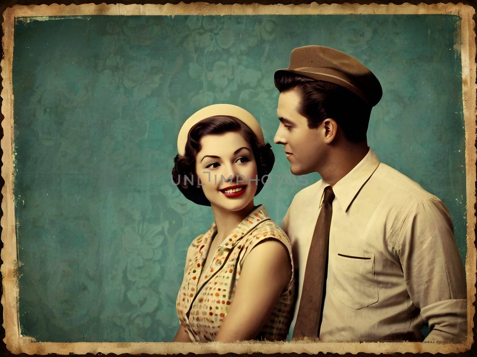 Old photograph of the vintage couple