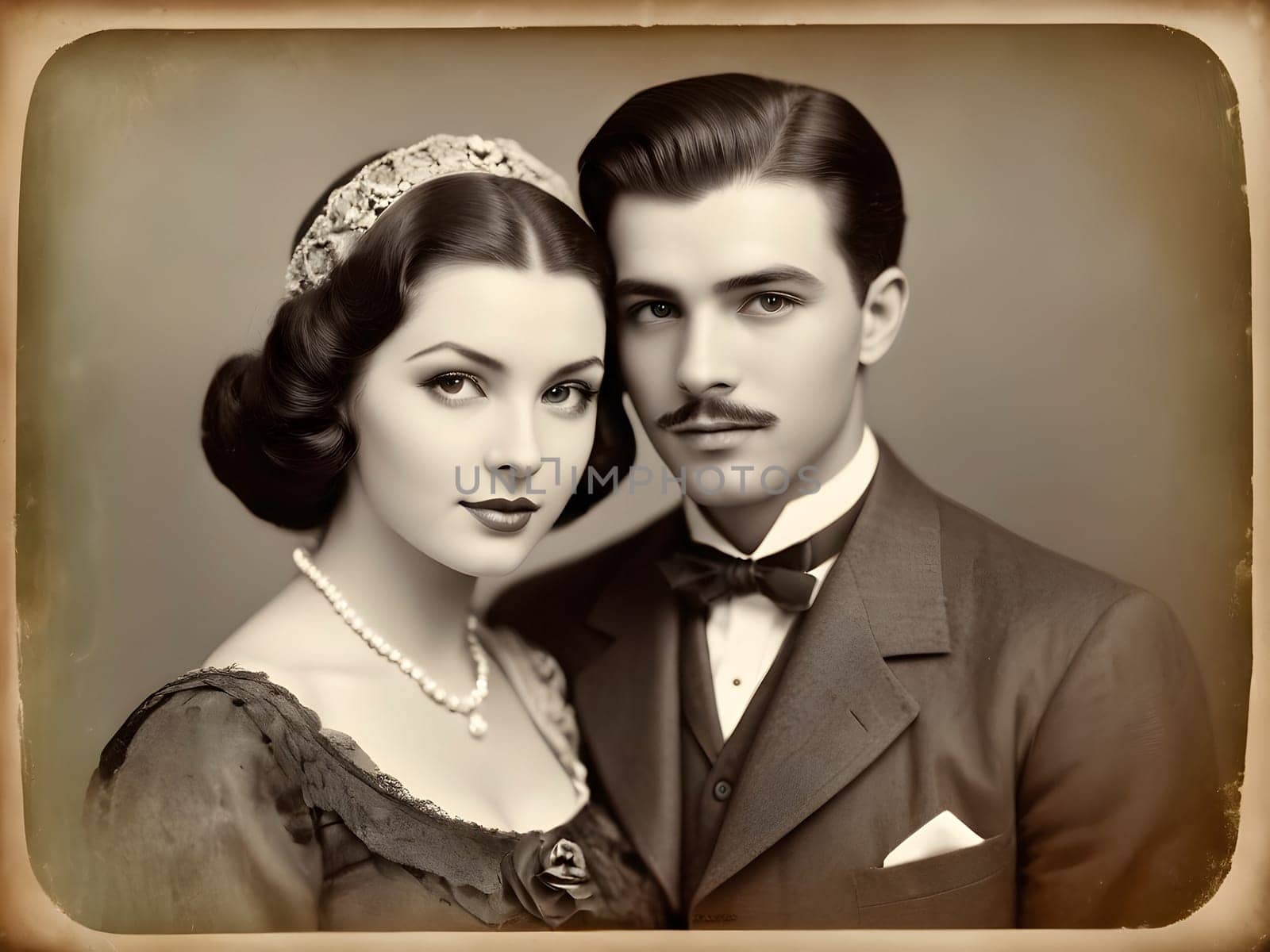 Old photograph of the vintage couple