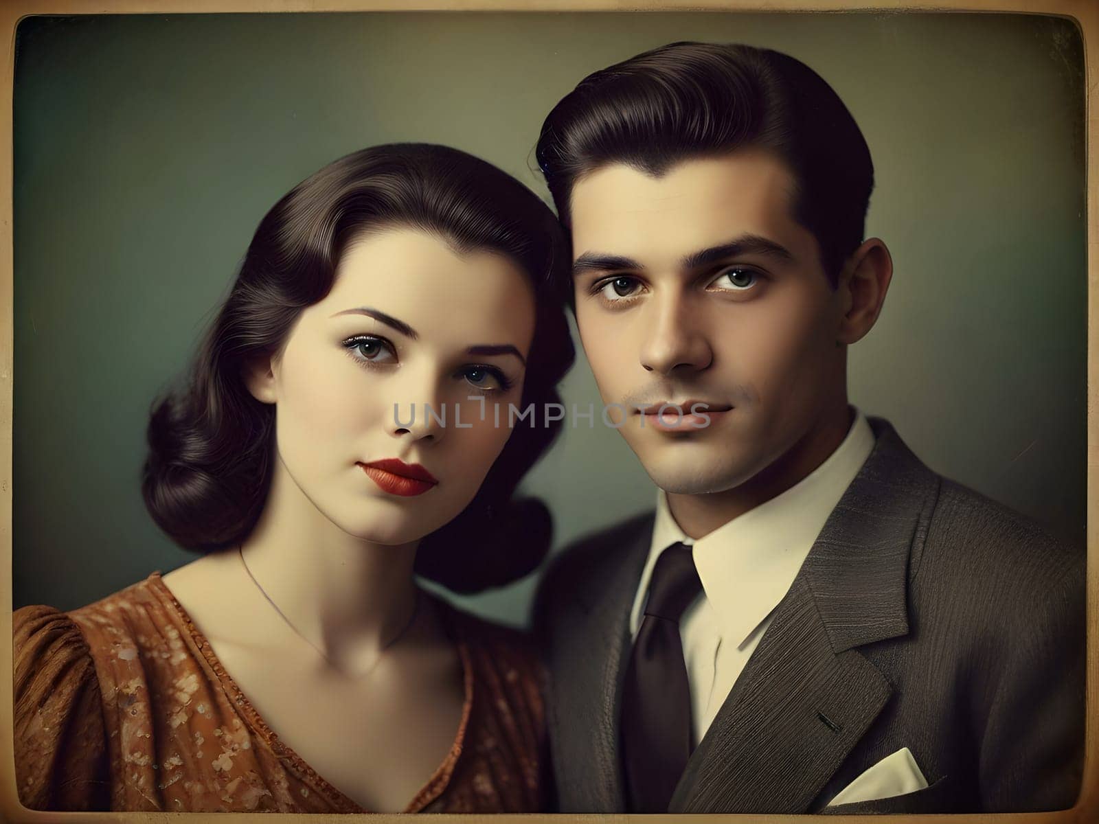 Old photograph of the vintage couple