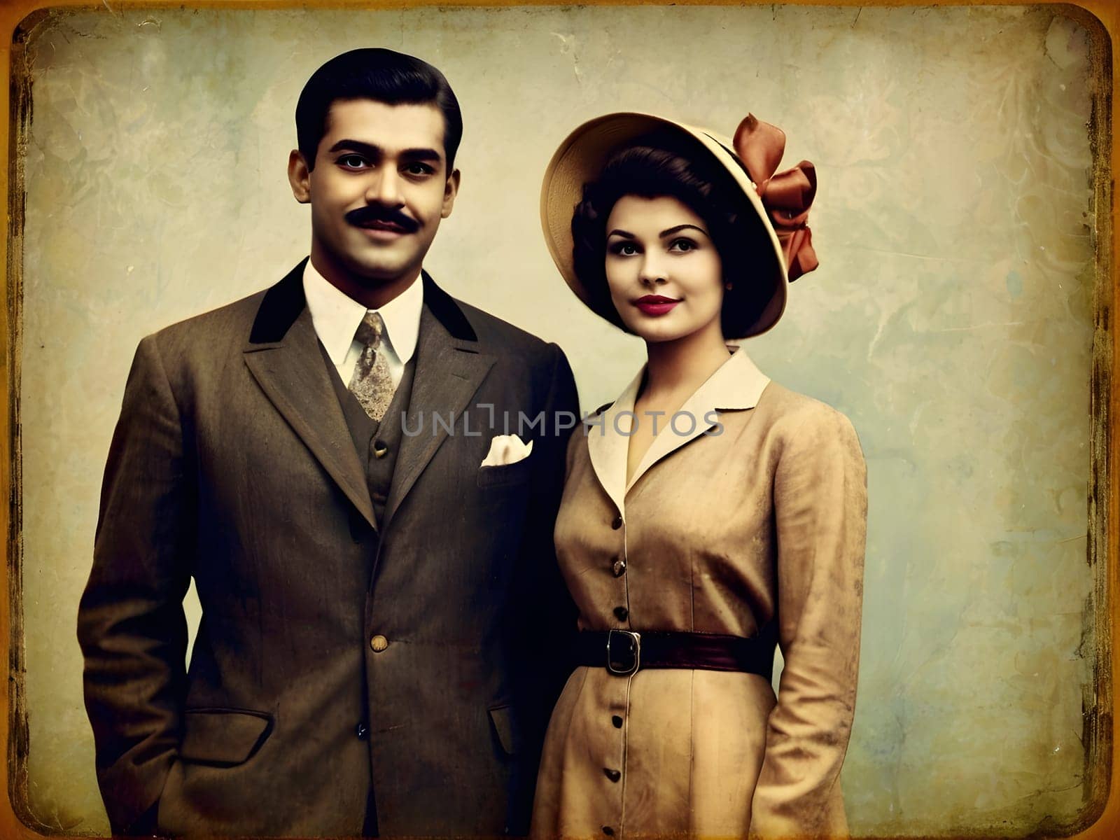 Old photograph of the vintage couple