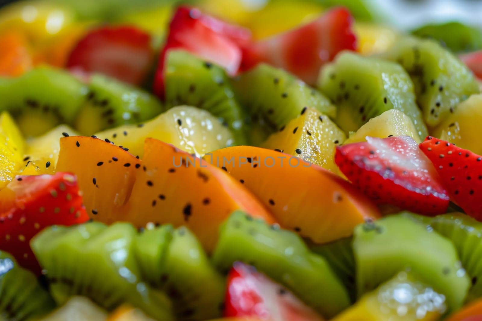 Close-up of a colorful fruit salad, promoting a nutritious diet