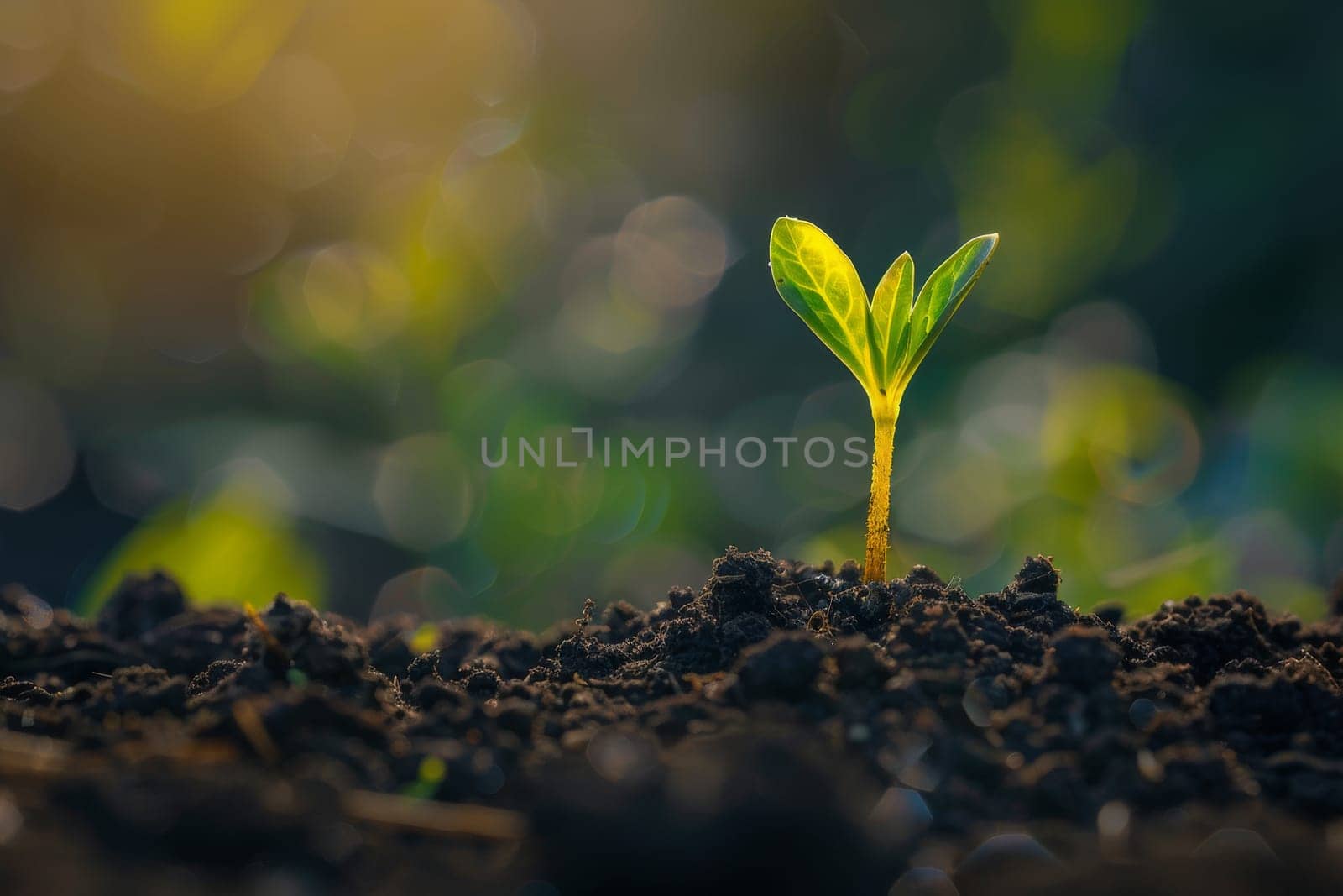 Close up of a seedling sprouting from the soil, symbolizing growth and renewal in nature