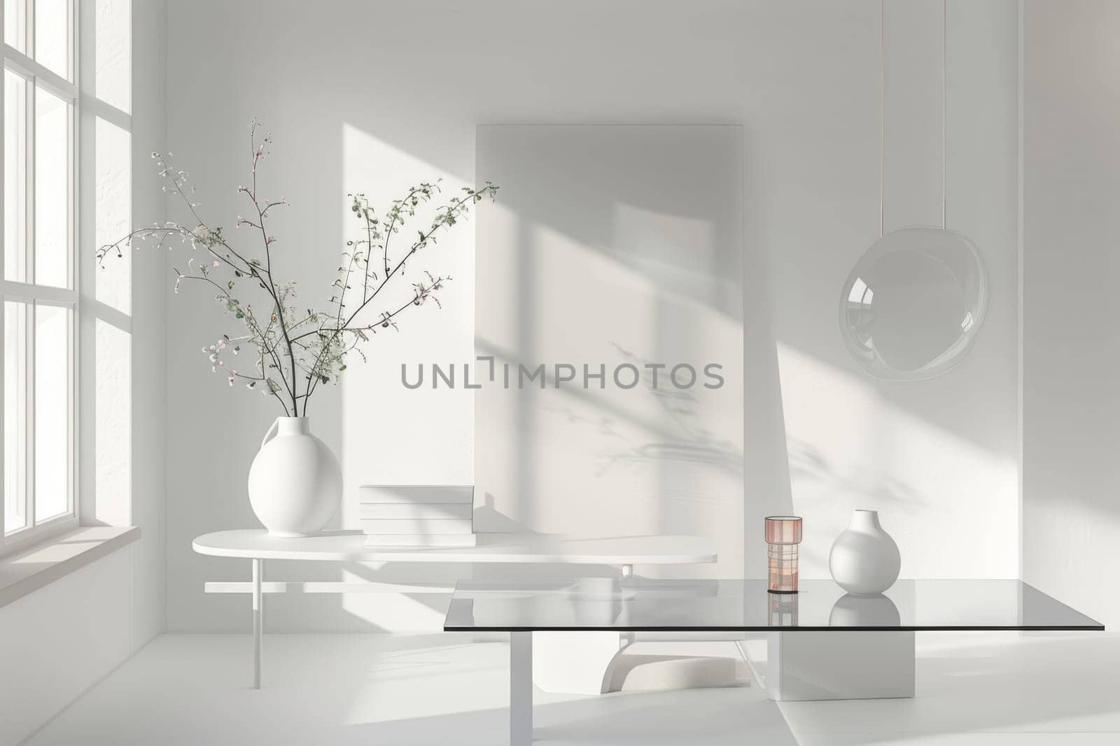 Contemporary decor accents on a transparent white canvas, ideal for minimalist designs