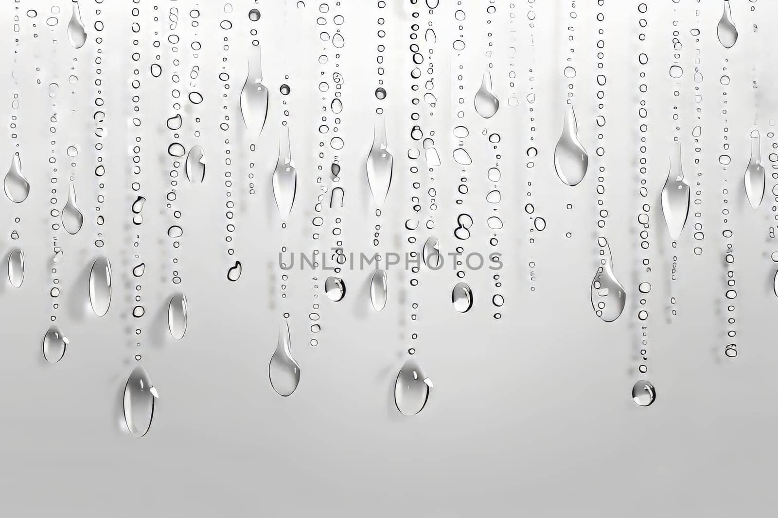 Drizzling rain on a transparent white background, perfect for relaxation themes