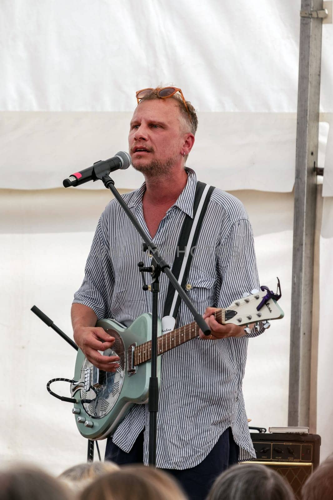 Austrian actor and singer Robert Stadlober performing his Tucholsky Program in Summer 2024 in Berlin