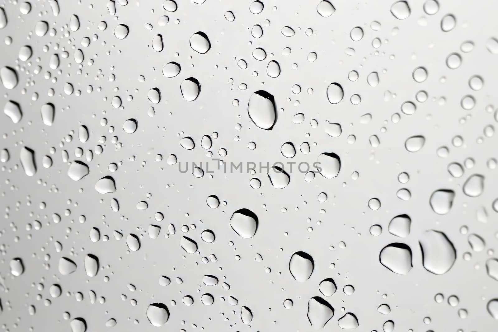 Rainy day with droplets against a transparent white canvas, perfect for cozy compositions