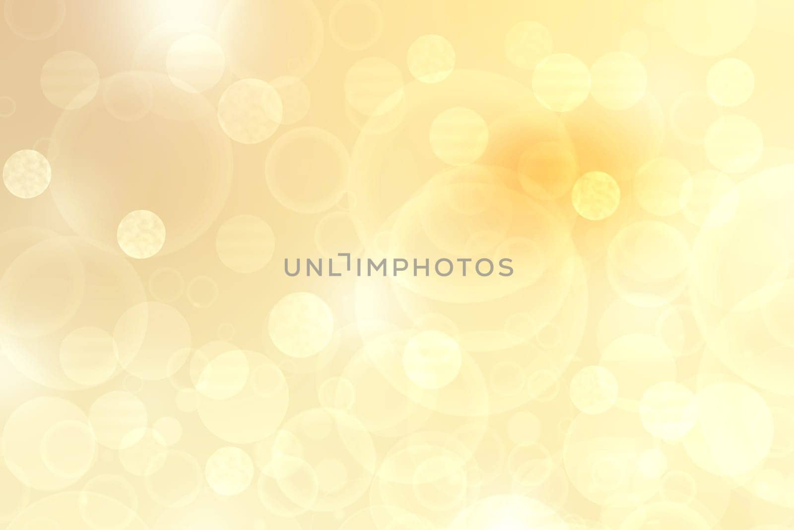 Abstract blurred fresh vivid spring summer light delicate pastel yellow white bokeh background texture with bright circular soft color lights. Beautiful backdrop illustration.