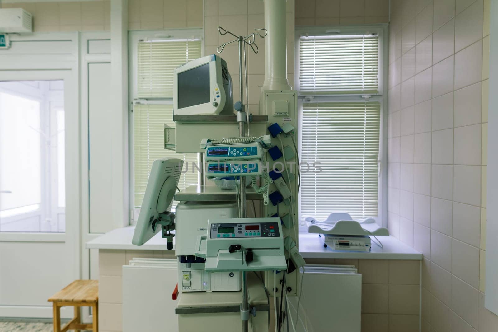 Interior view of empty operating room with new interior and equipment