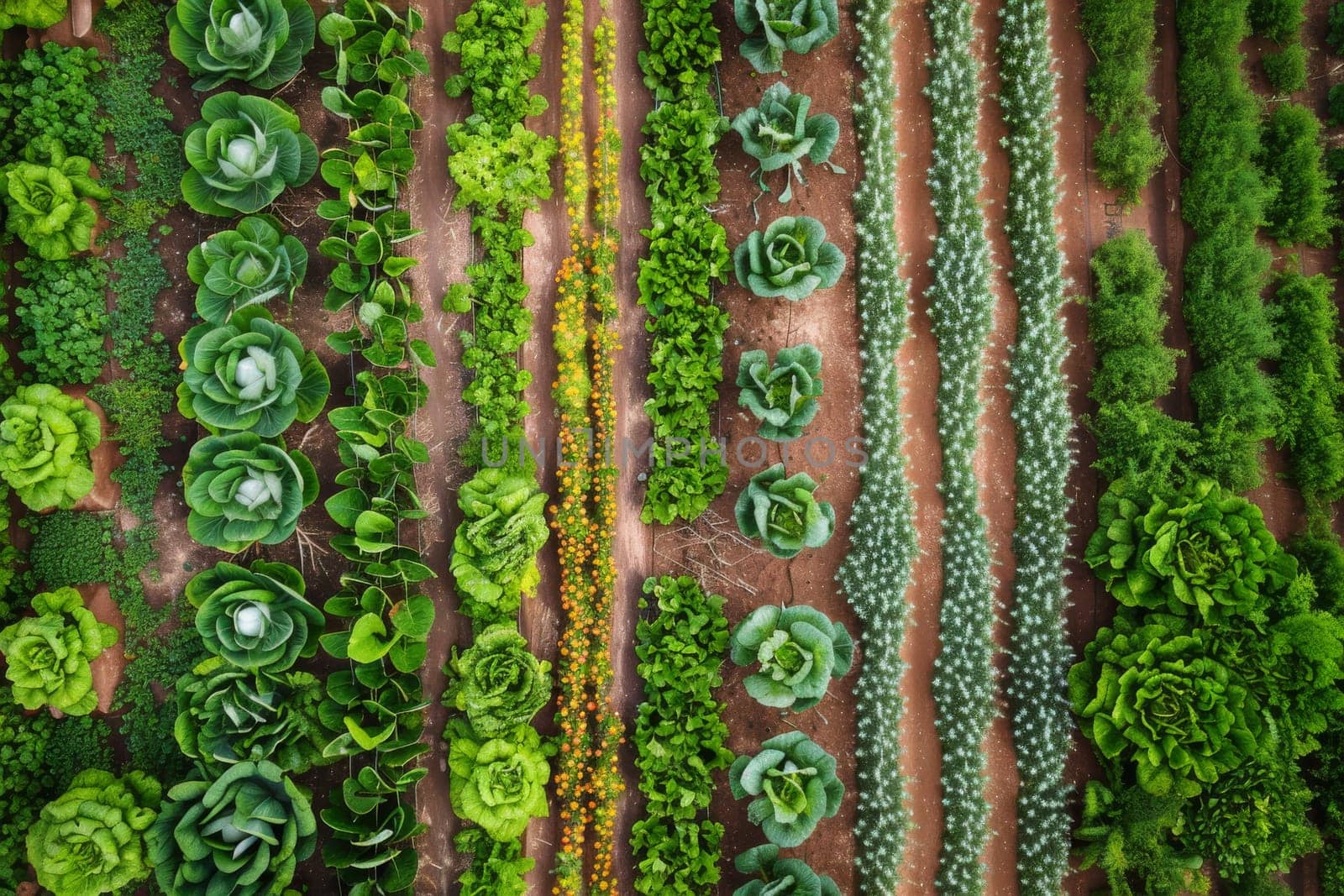 Sustainable agriculture farm with crop rotation and natural pest control methods, promoting soil health and biodiversity
