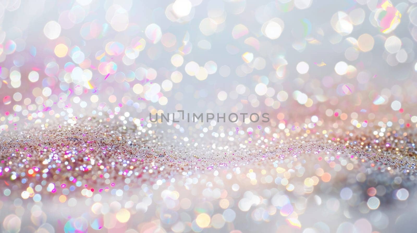 A blurry image of glittery snowflakes