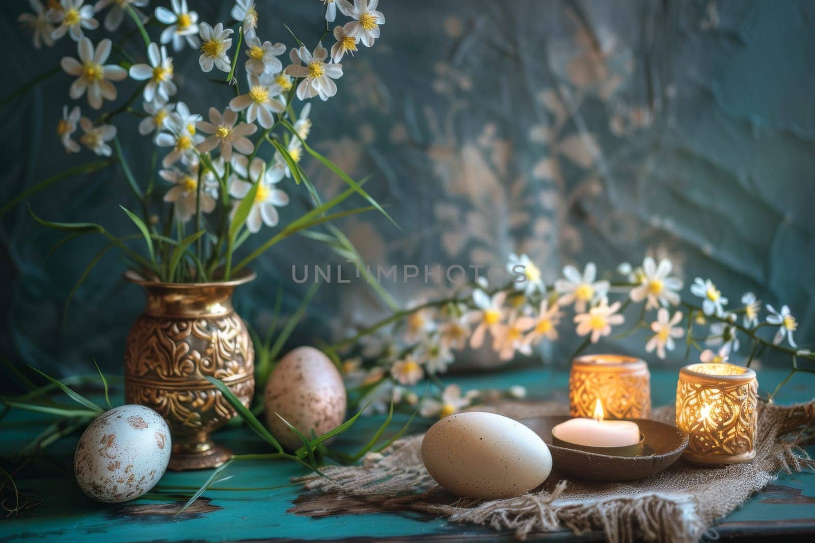 Traditional Easter scene with religious symbols and spiritual significance