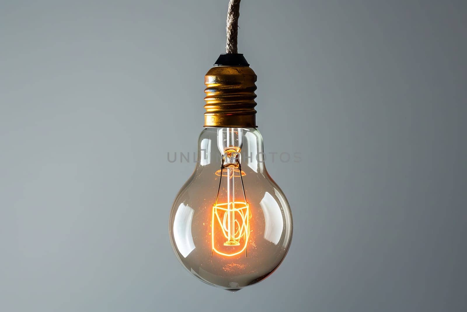 Vintage light bulb glowing warmly against a soft transparent white backdrop, adding a touch of nostalgia to compositions