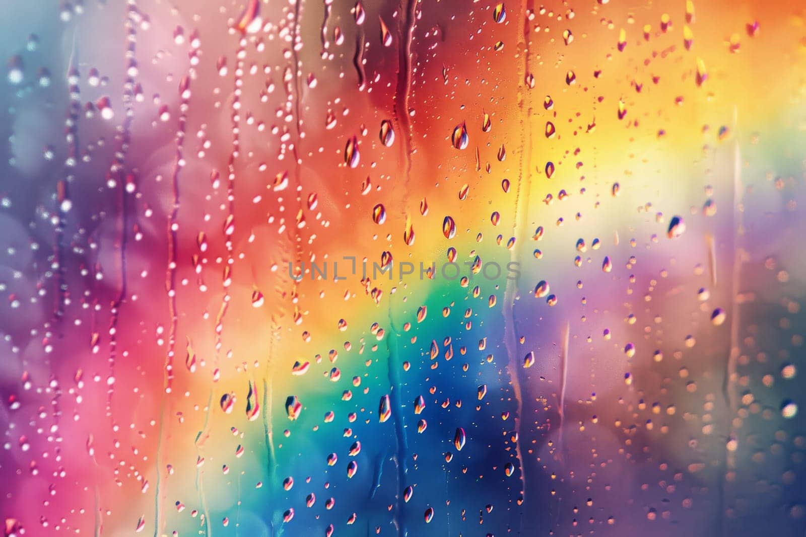 Vibrant rainbow after rain