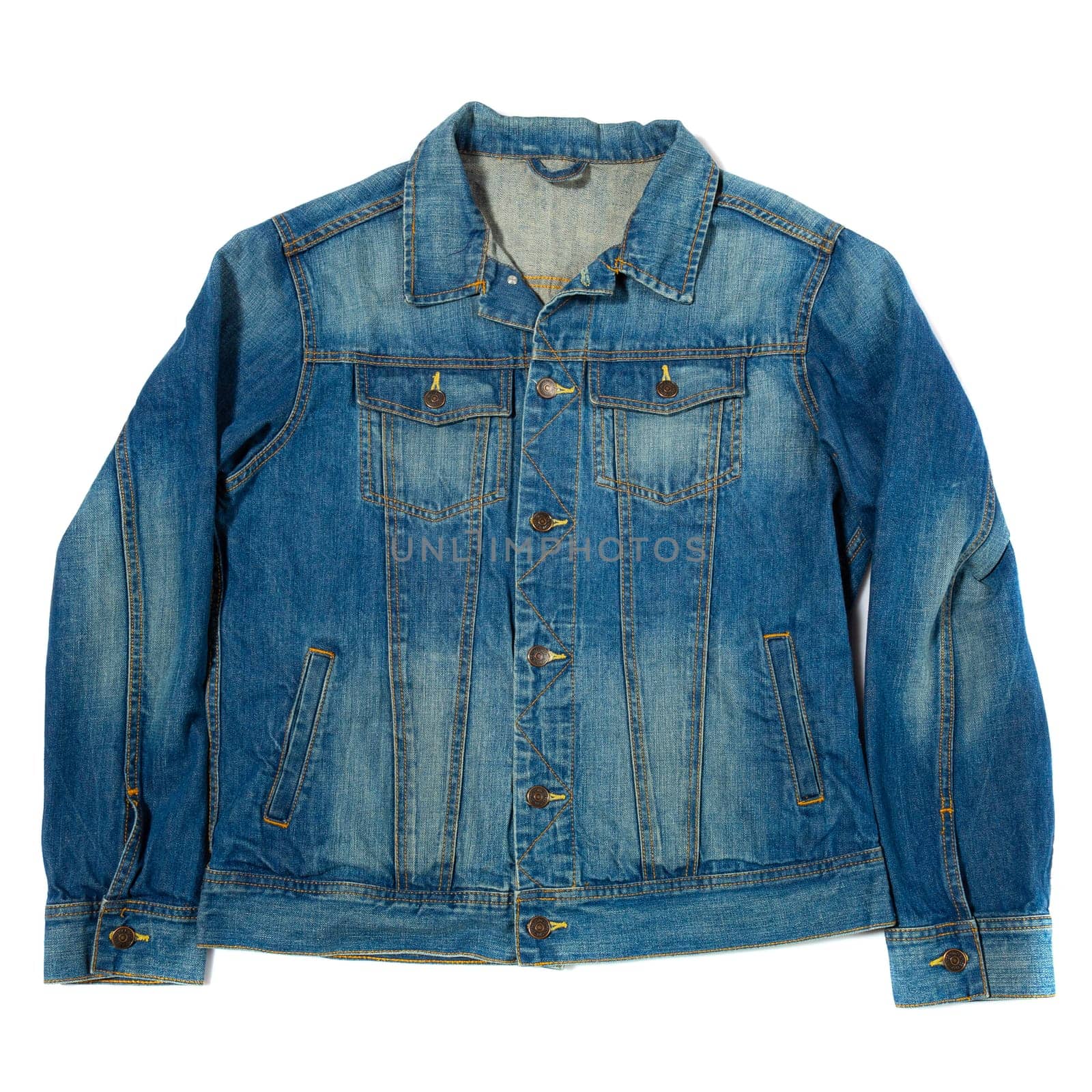 Classic Blue Denim jacket on white background