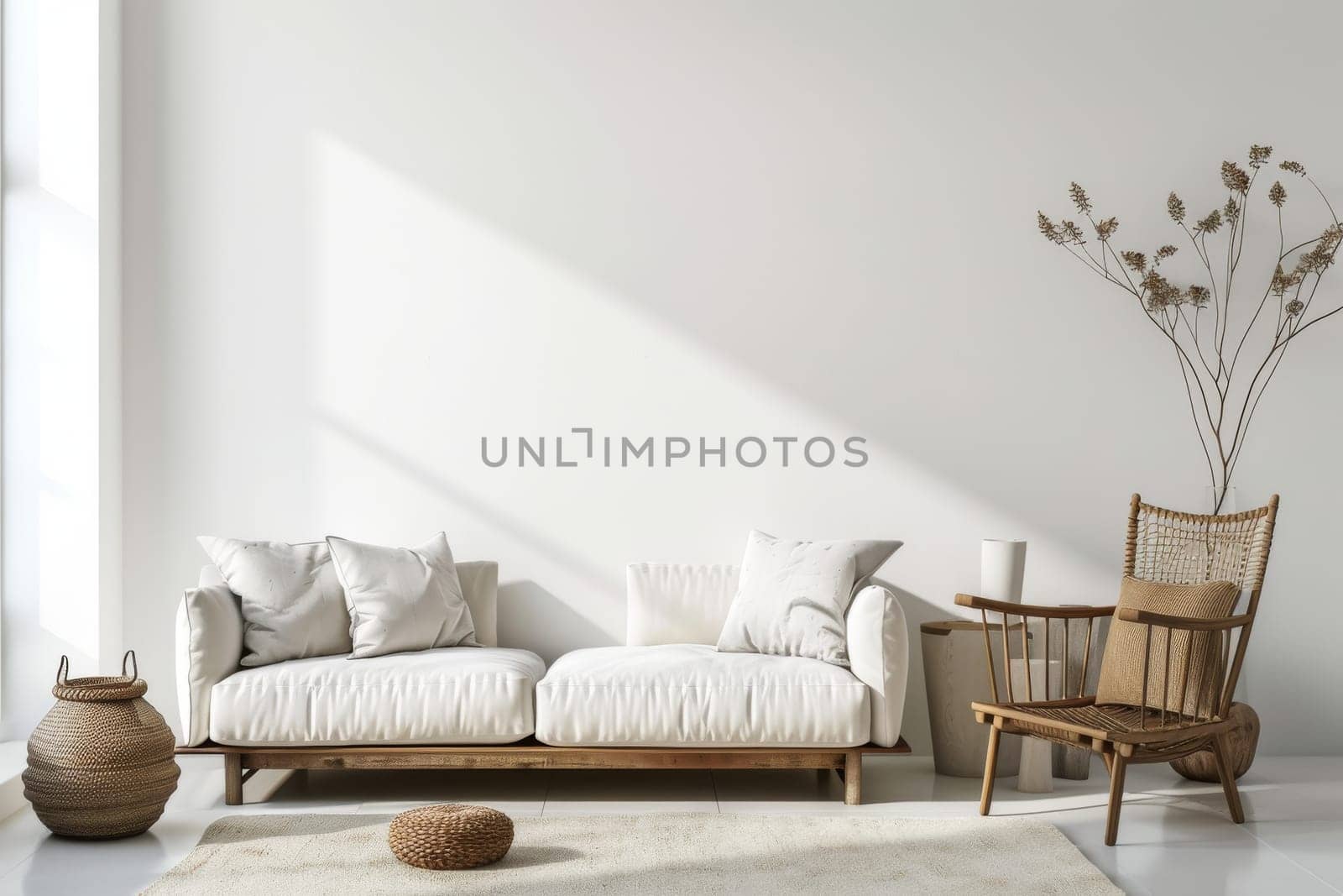 Contemporary decor accents on a transparent white canvas, ideal for minimalist designs