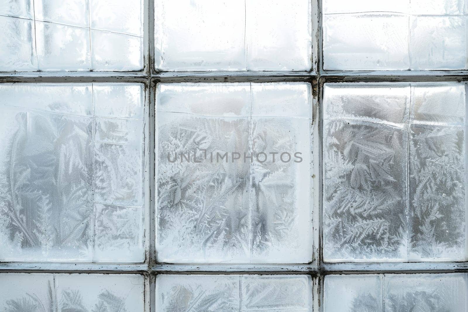 Frosty windowpane texture against a transparent white surface, adding a touch of wintry charm