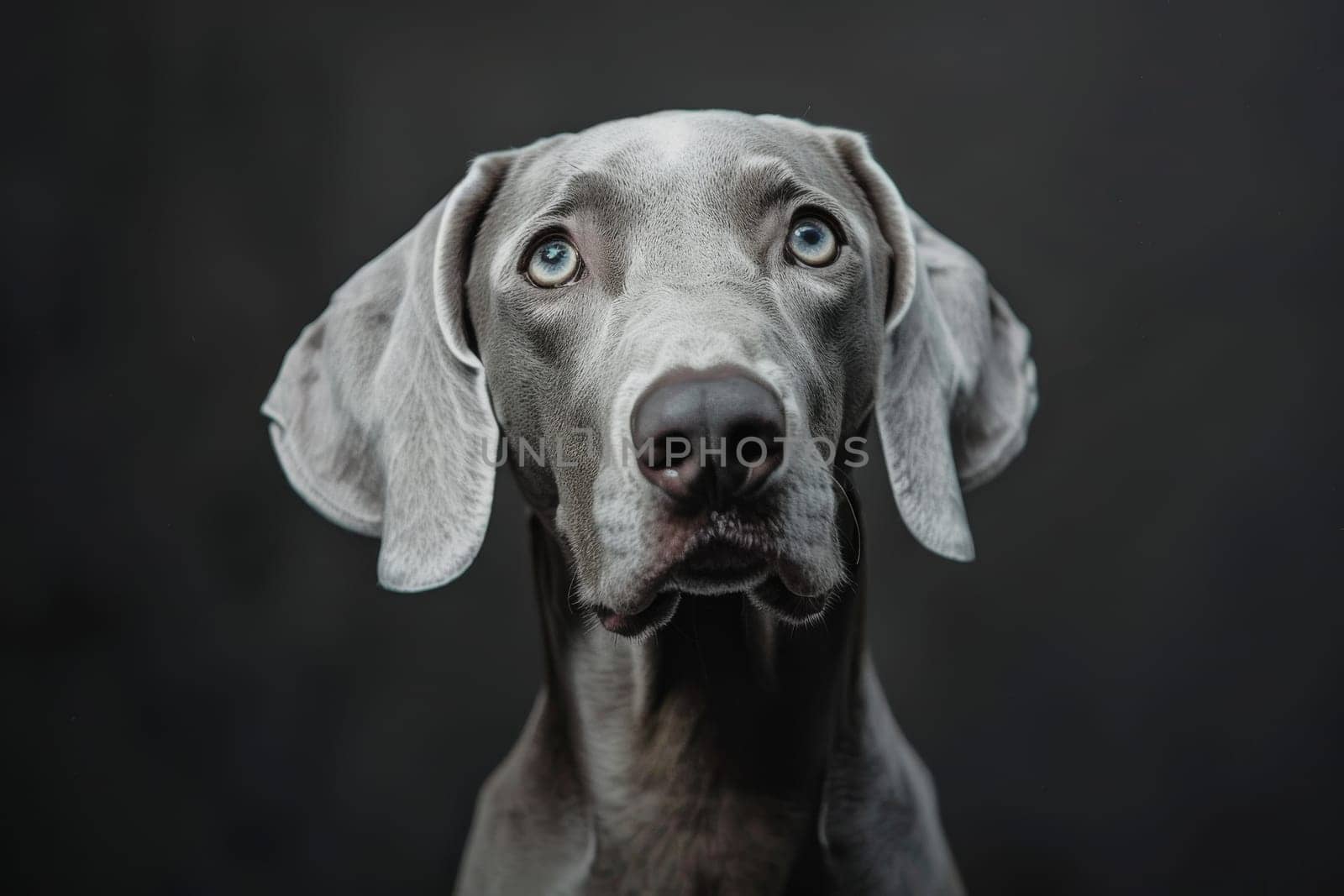 Majestic Weimaraner with striking silver coat and soulful eyes, adding elegance to any composition