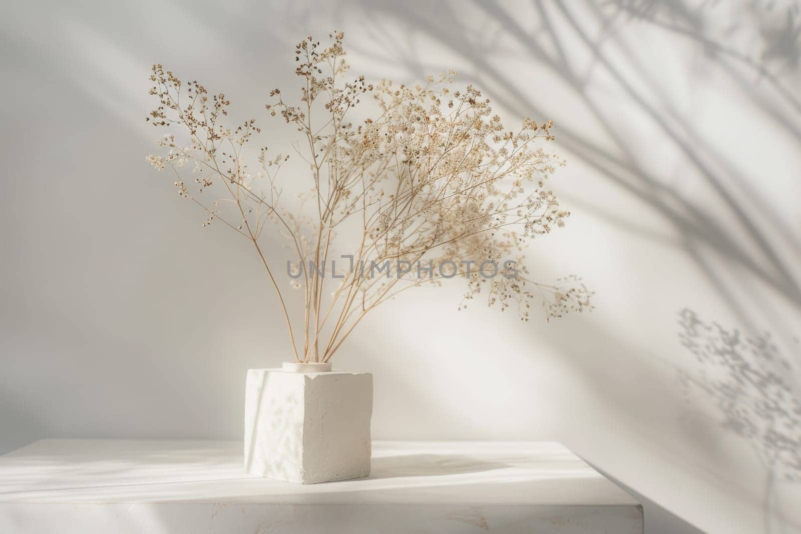 Minimalist decoration pieces against a soft transparent white surface, adding simplicity to designs