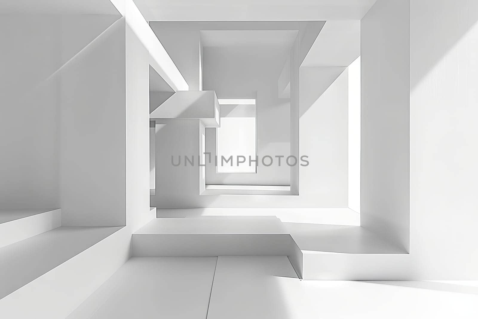 Minimalist geometric forms providing a clean and crisp look against white