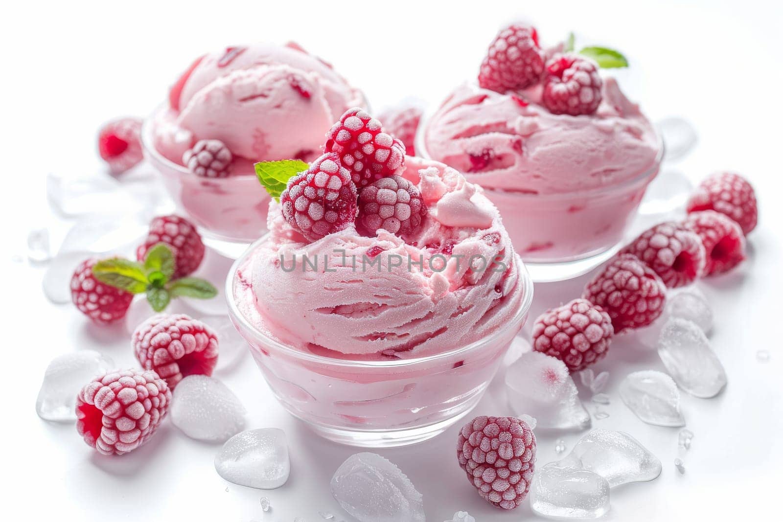 Frozen dessert treat with icy toppings on a soft transparent white background, perfect for sweet indulgence concepts