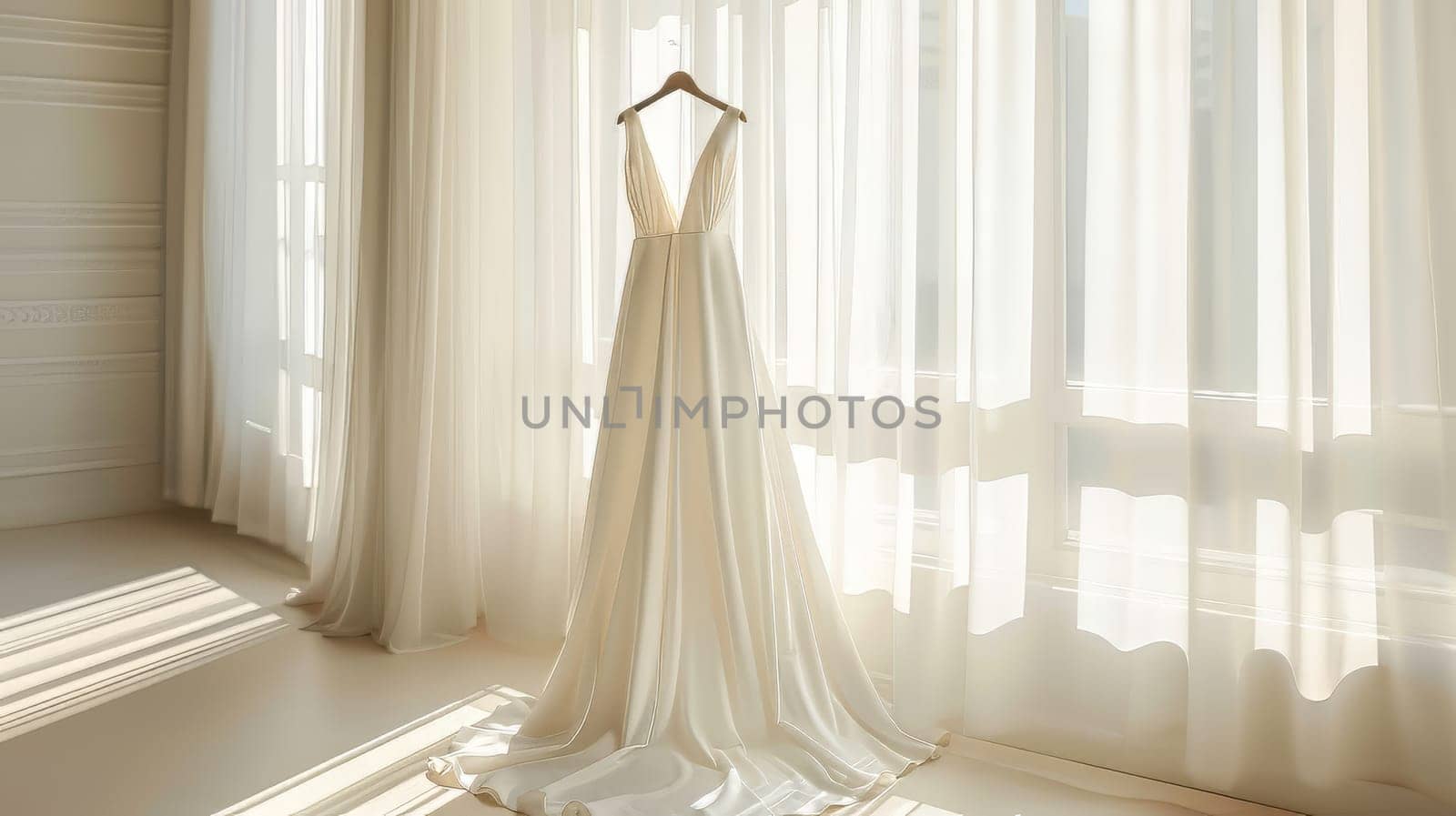Modern minimalist wedding gown design pattern showcasing clean lines and understated elegance