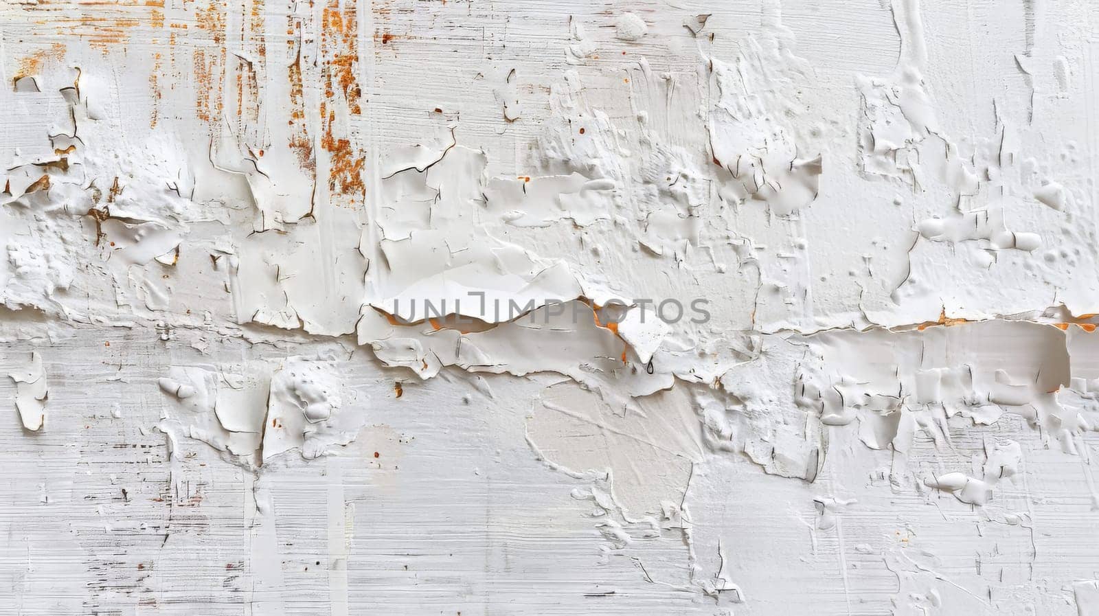 The image is a white background with a lot of peeling paint. The peeling paint gives the image a sense of decay and neglect