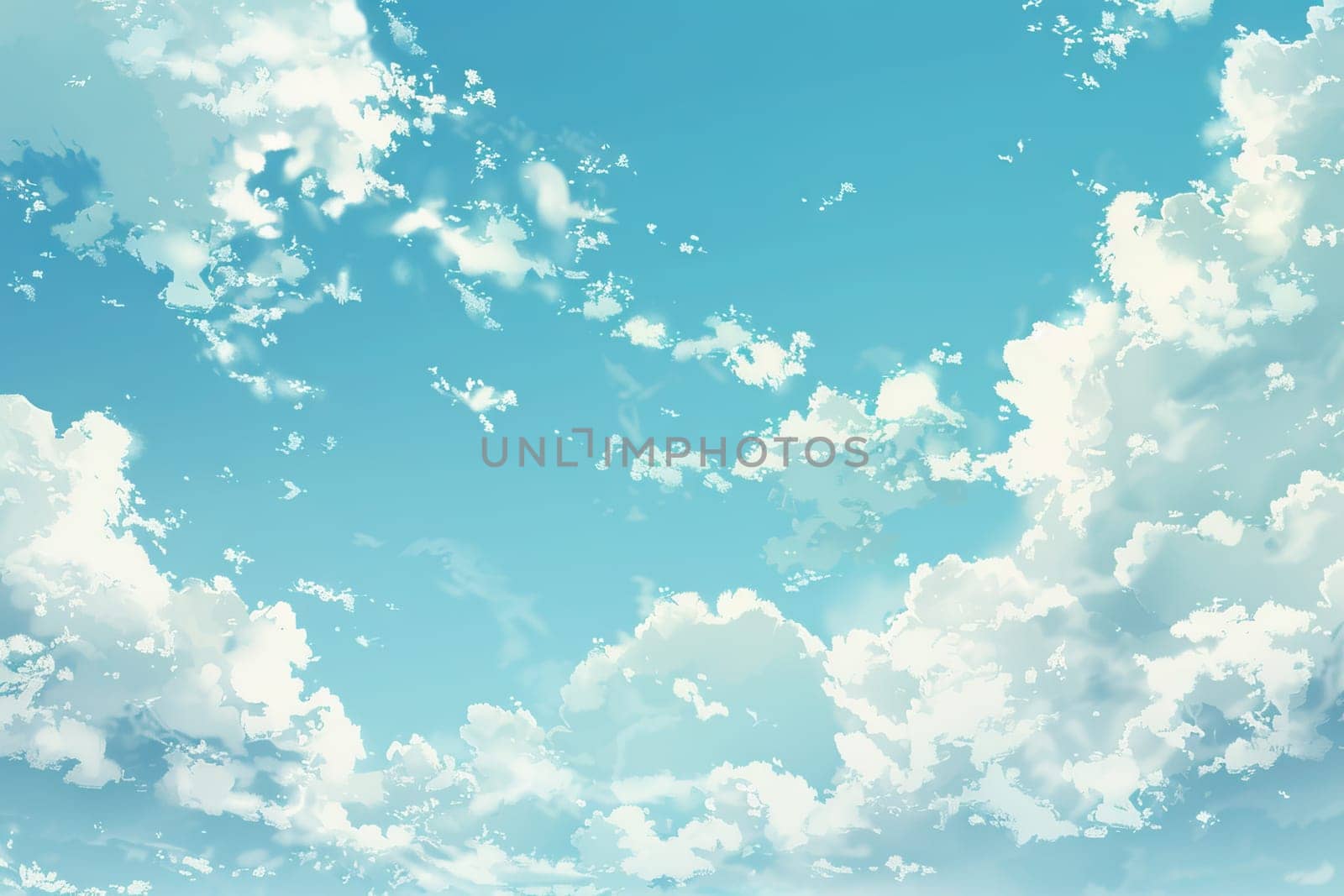 Serene daytime sky with delicate cirrocumulus clouds on a soft transparent white background, adding a touch of tranquility