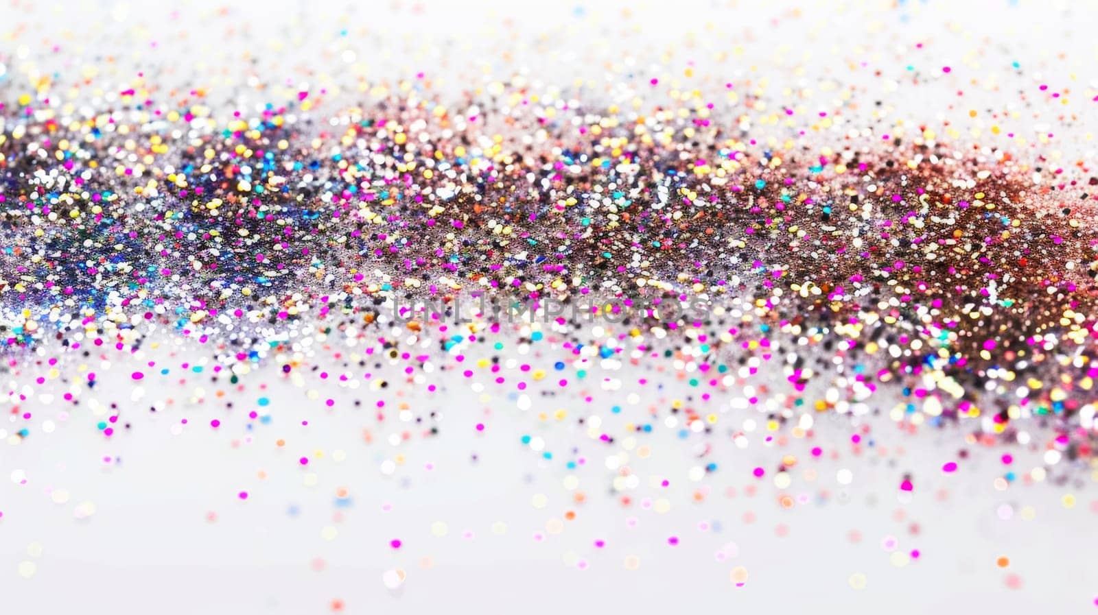 A colorful, glittery background with a white line. The background is full of different colored glitter