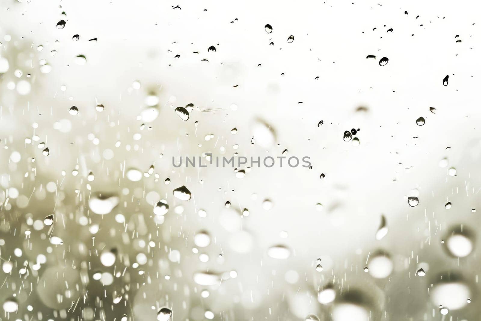 Soft rain falling against a soft transparent white background, adding mood