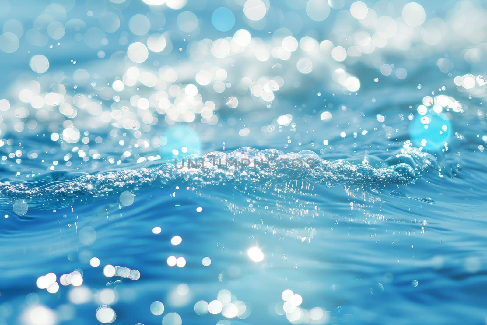Sparkling ocean-like sparkles shimmering on a transparent white surface, evoking images of underwater worlds