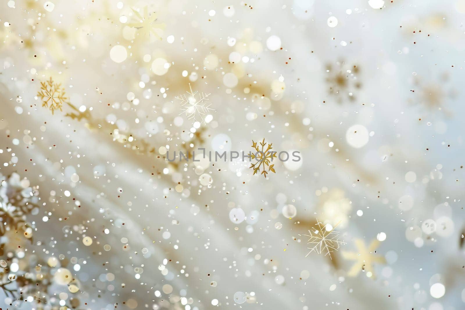 Shimmering snowflake-shaped sparkles falling gently on a transparent white background, evoking a sense of winter wonder